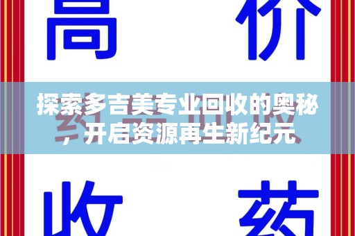 上海探索多吉美专业回收的奥秘，开启资源再生新纪元